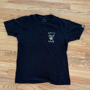 Salty Crew Black Short Sleeve Logo Tee with Fish Graphic